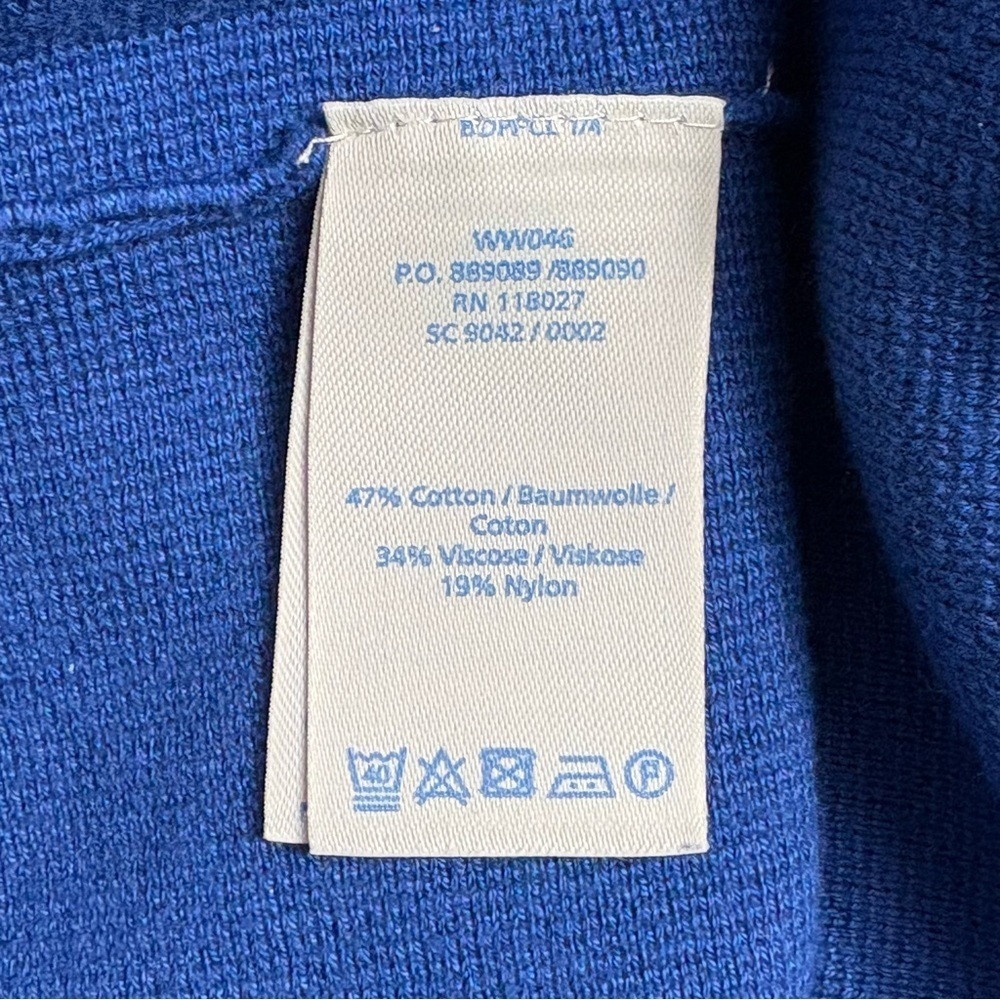 Boden Olivia Day Knited Fit & Flare Dress Size 16 Long Tall Blue Midnight - Picture 9 of 10